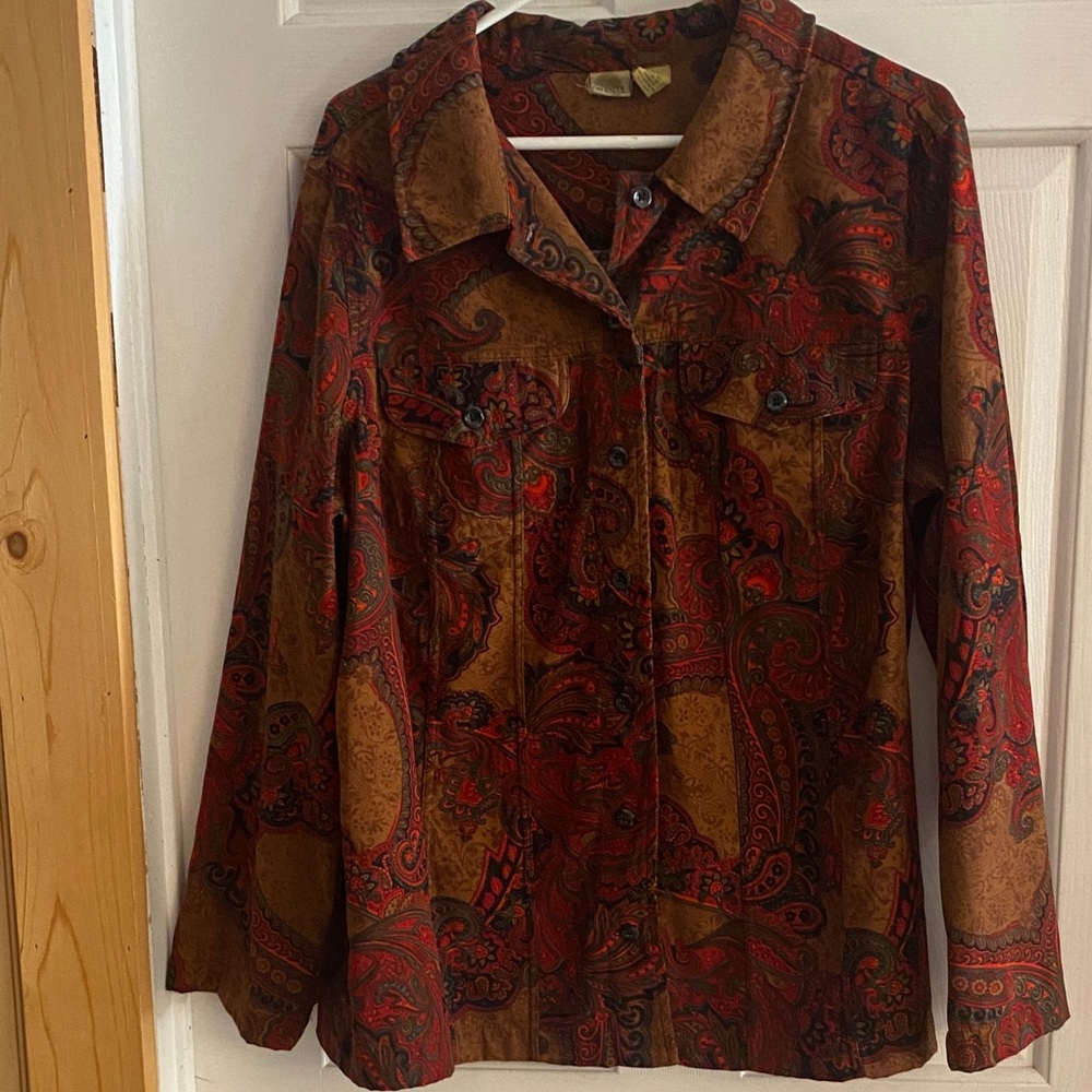 Vintage Islander,  Paisley Button-Up jacket size 1X.